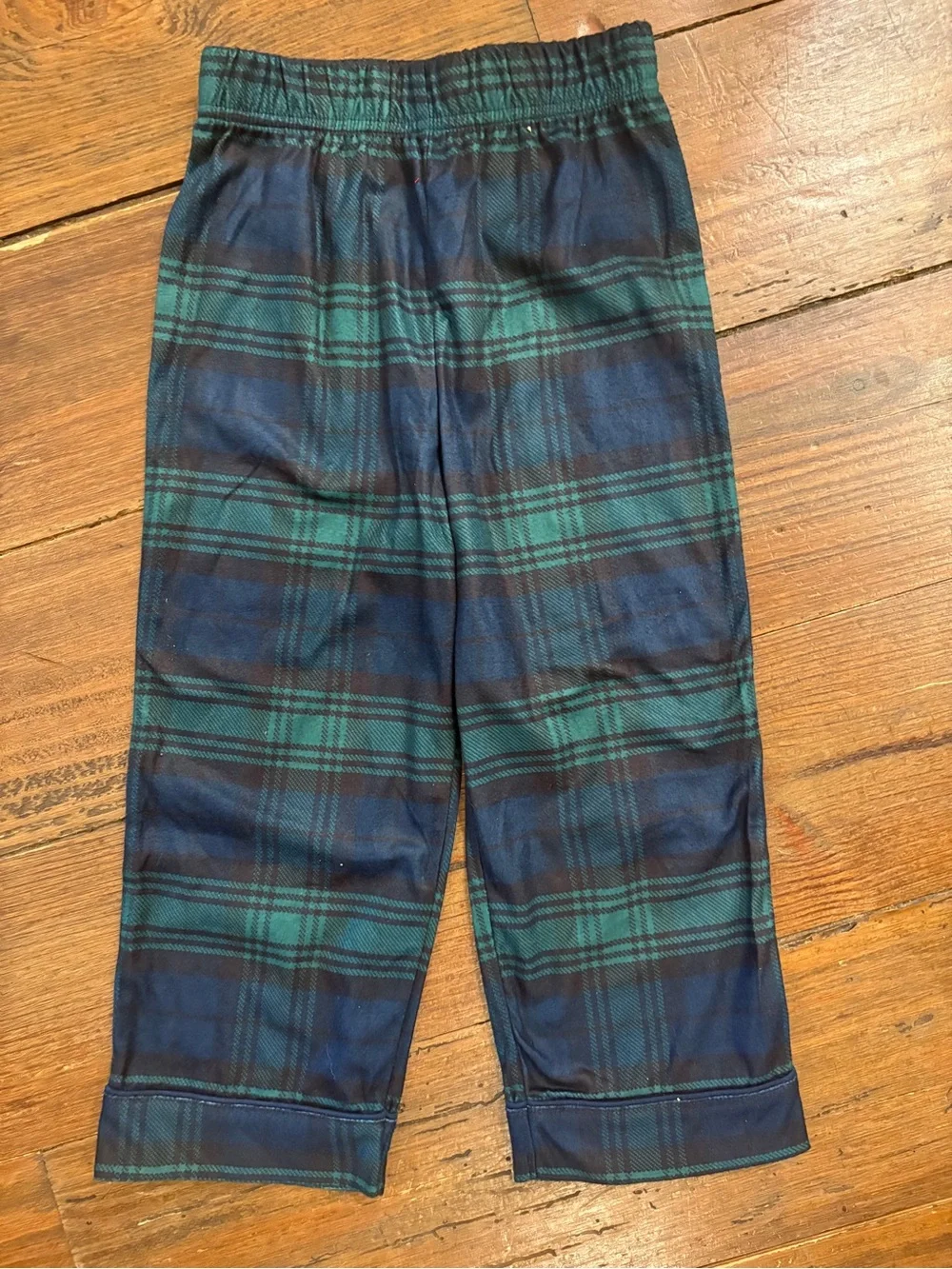 Wondershop Navy & Green Plaid Button-Front Kids Pajama Set
